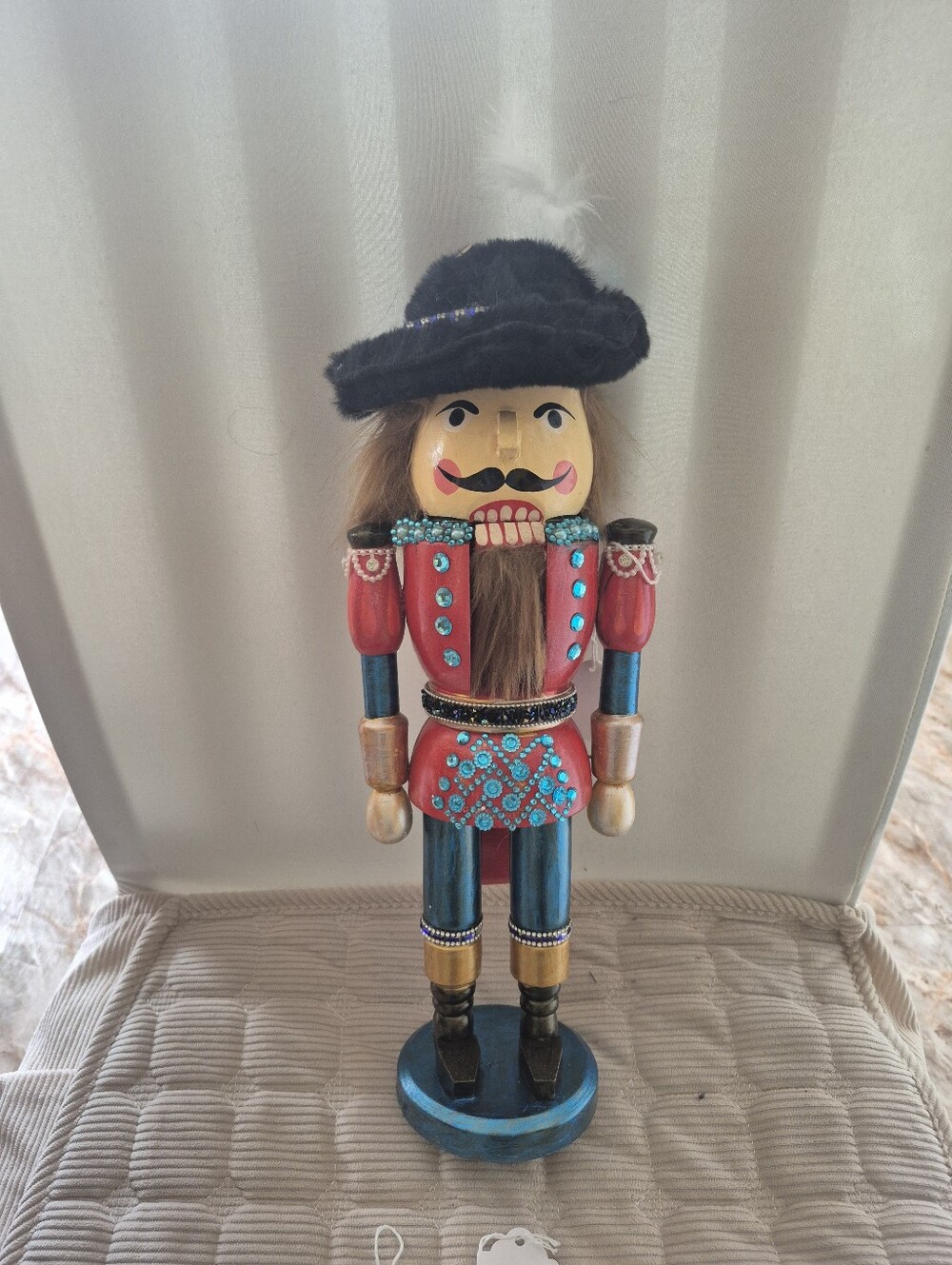 Musketeer Nutcracker In Red & Turquoise